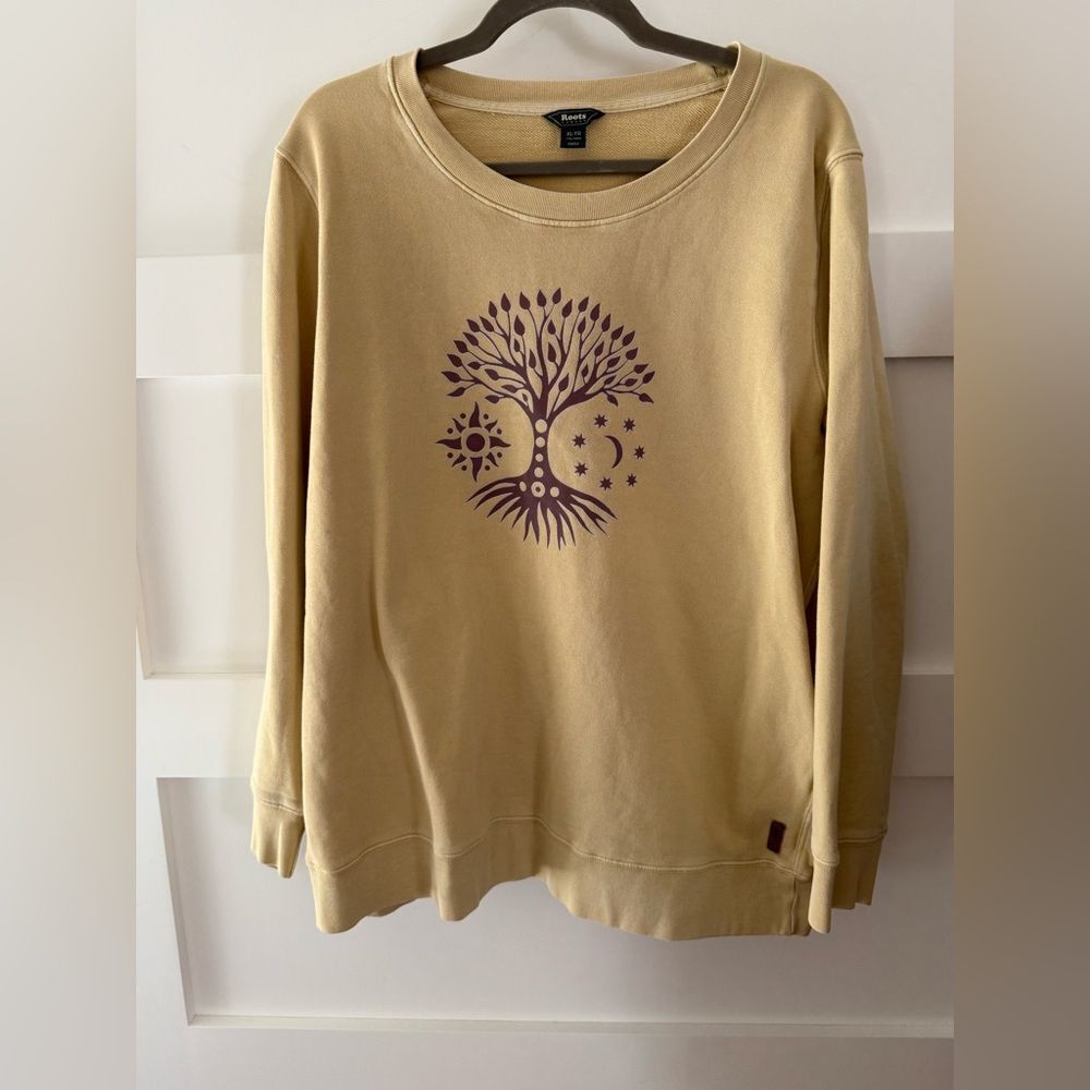 Roots Beige Tree Graphic Sweater